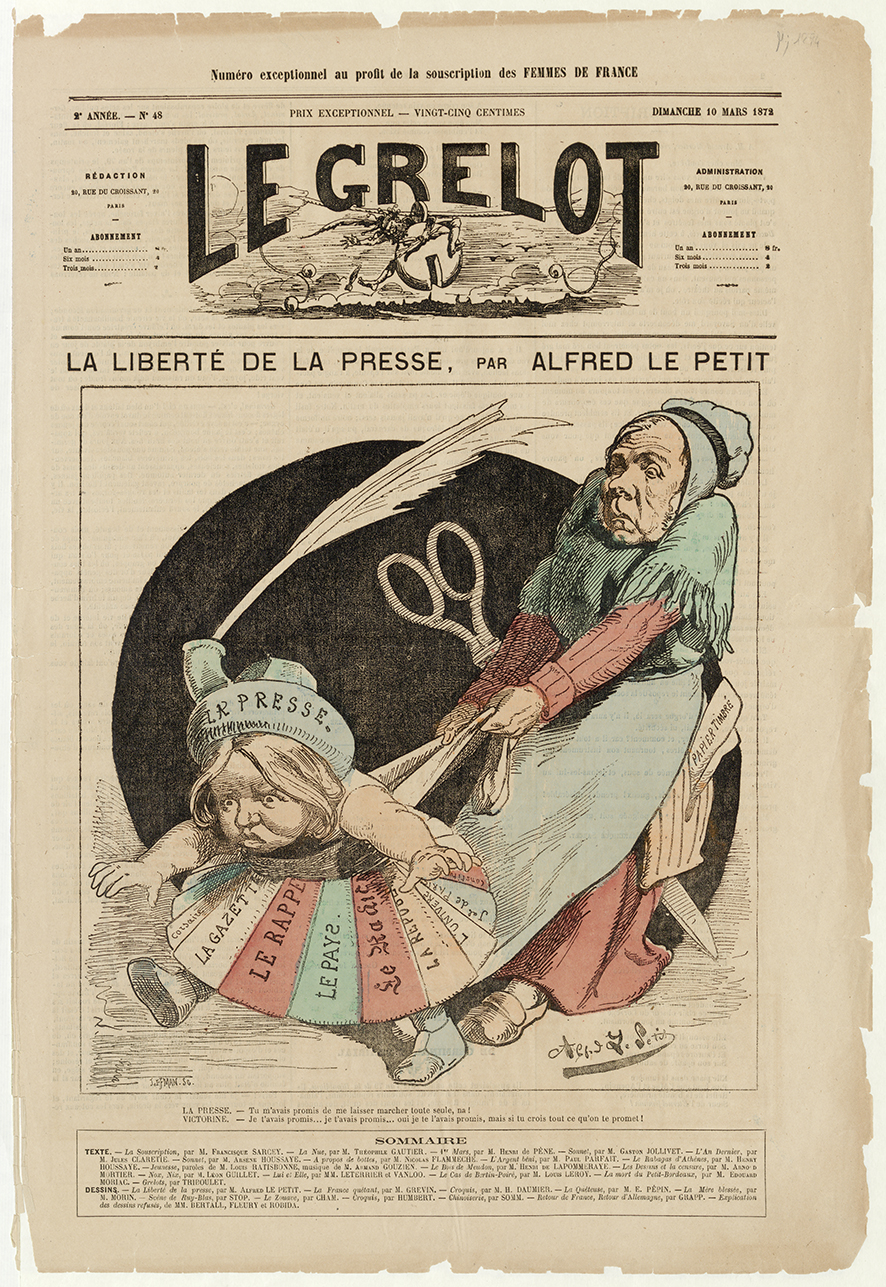 Anastasie, par Alfred le Petit. Dans "Le Grelot", n° du 10 mars 1872